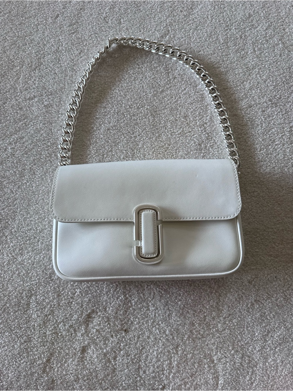 March Jacobs White Leather Chain Shoulder Bag